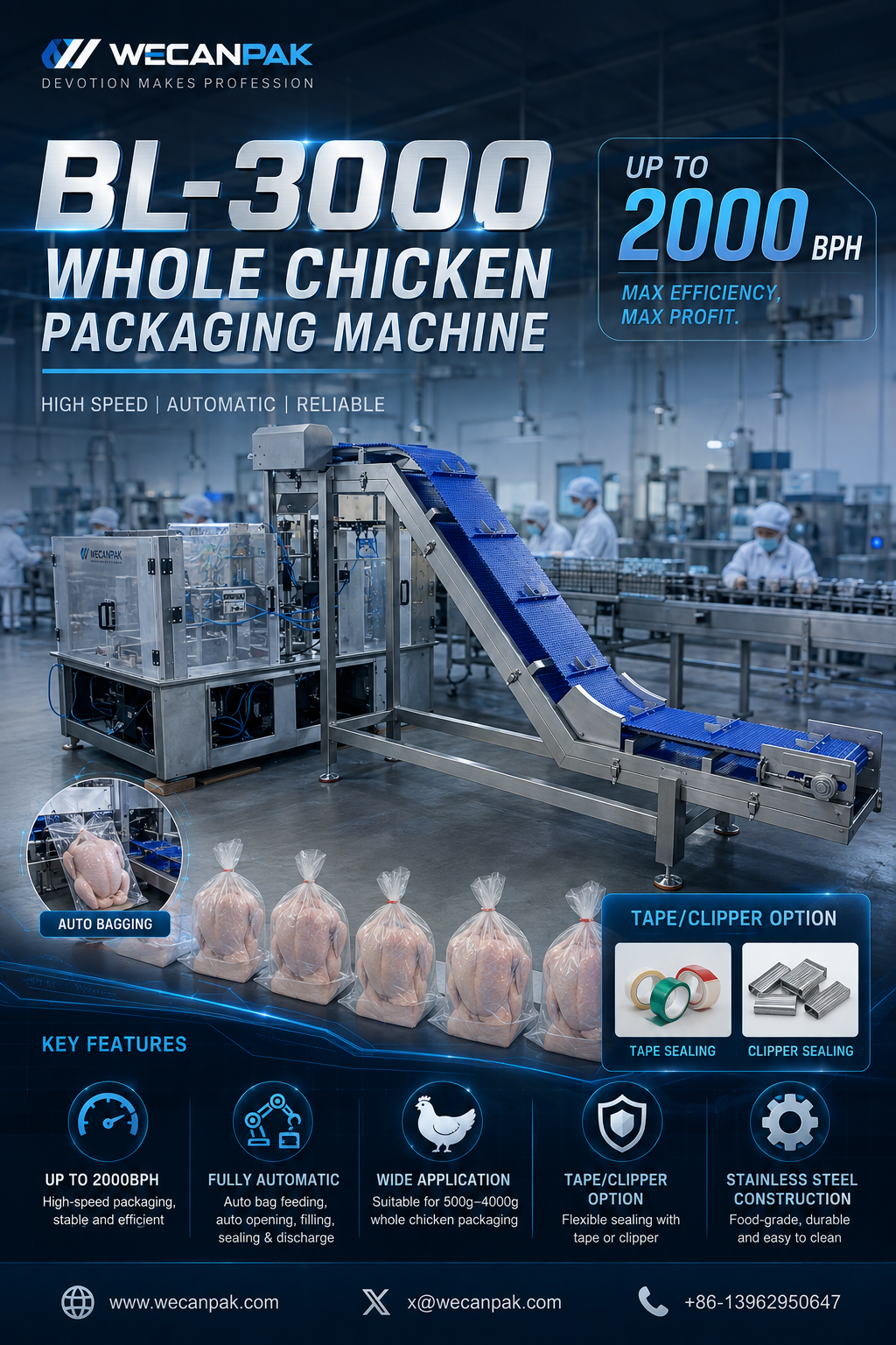 machine automatique d'emballage de poulet